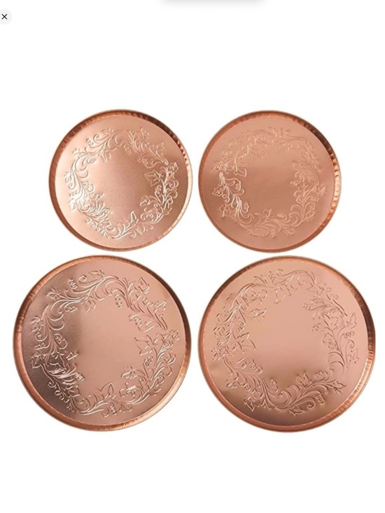 Range Kleen Other - Copper Stove Burner Covers Embossed Ivy By Range Kleen Set of 4